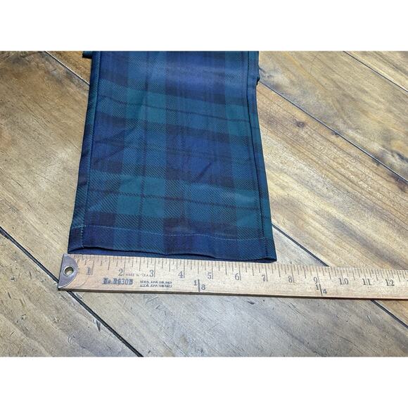 Glenmuir Pants Mens 34R Navy Green Tartan Plaid Golf Performance Stretch New - Picture 12 of 13